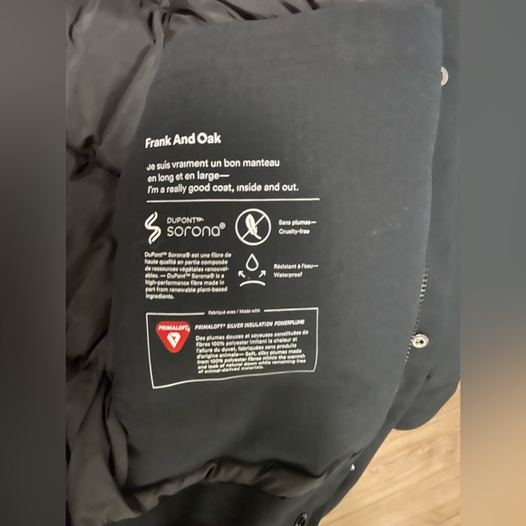 Frank and Oak size large Navy Parka - never been worn. - Picture 3 of 3